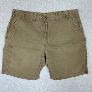 Carhartt B147 LBR Mens 48 Brown Canvas Carpenter Shorts Original Fit Workwear